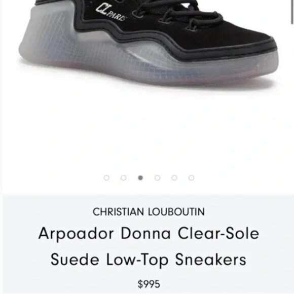 Christian Louboutin Arpoador Donna Black/Red Women's Sneakers Sz 40/10 W/ BOX - Picture 14 of 16